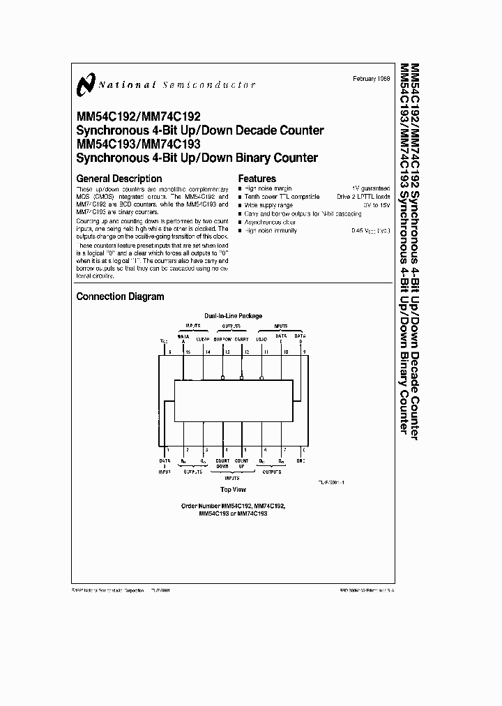 FAIRCHILDSEMICONDUCTORCORP-MM54C193J883B_7414008.PDF Datasheet
