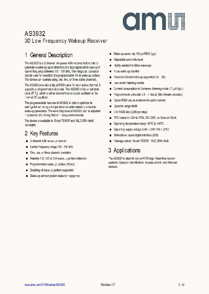 AS3932-BQFT_7418353.PDF Datasheet