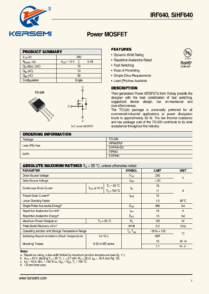 IRF640_7430103.PDF Datasheet