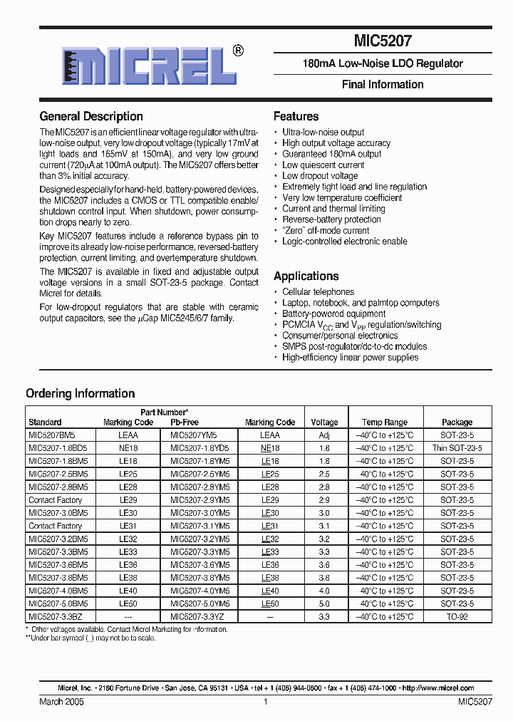 MIC5207-33YM5TAMPR_7433146.PDF Datasheet