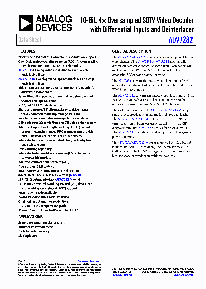 ADV7282WBCPZ_7436675.PDF Datasheet