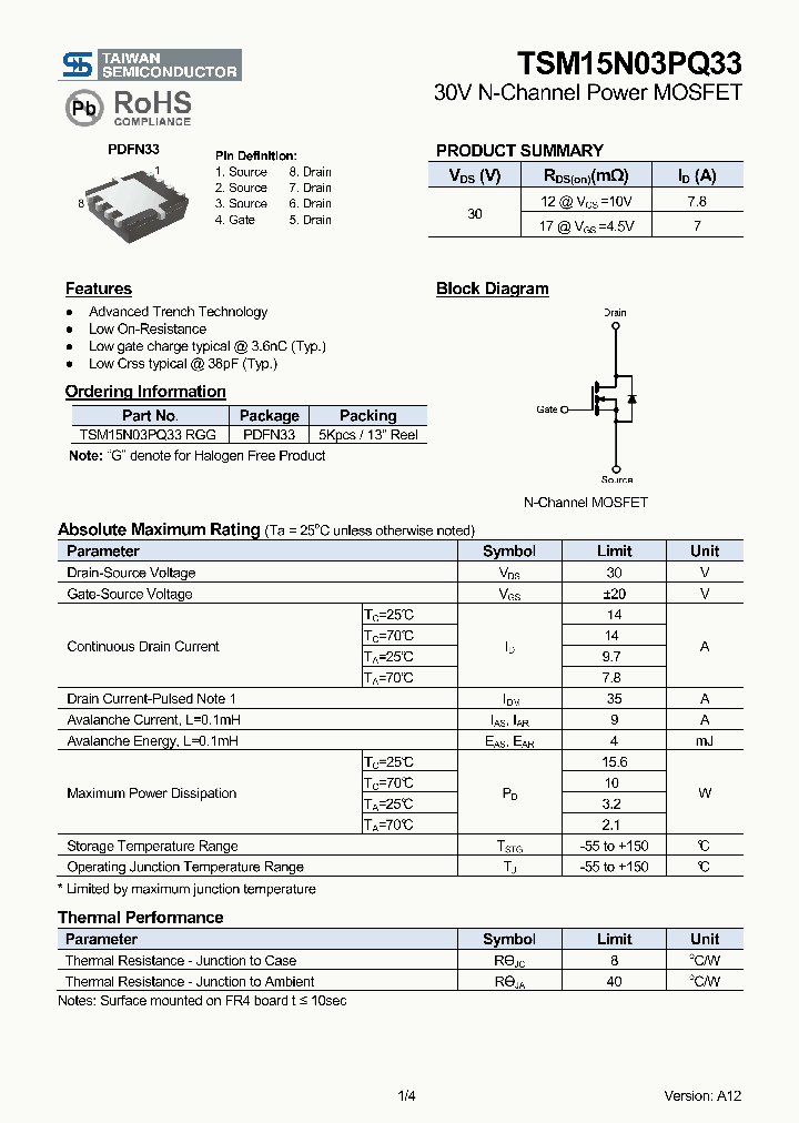 TSM15N03PQ33_7437738.PDF Datasheet