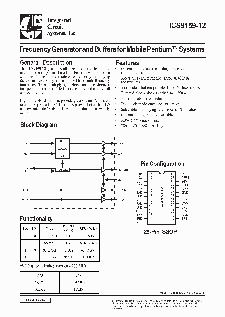 ICS9159-12_7437587.PDF Datasheet