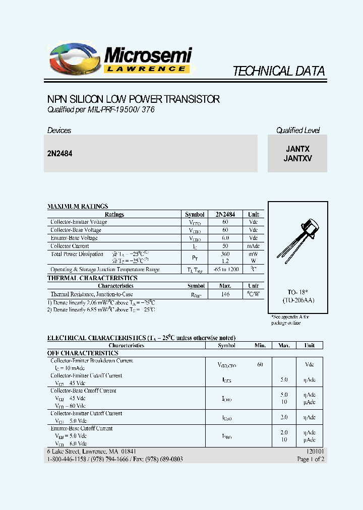 JANS2N2484_7445002.PDF Datasheet