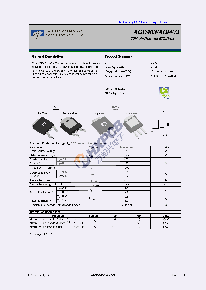 AOD40313_7452452.PDF Datasheet