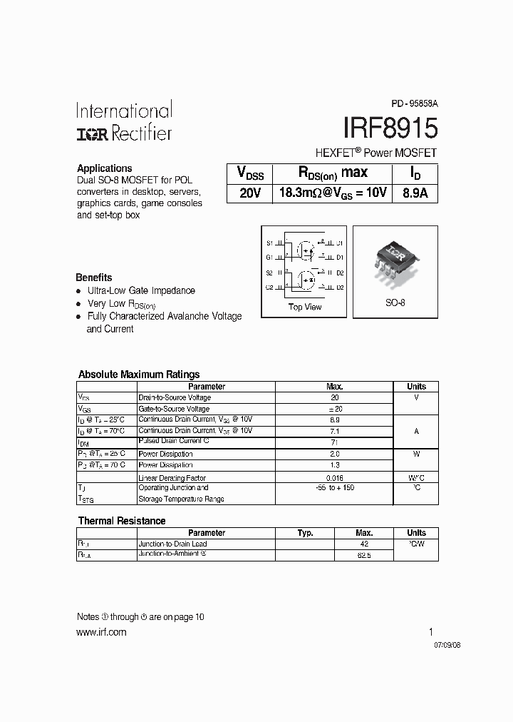 IRF8915_7454371.PDF Datasheet