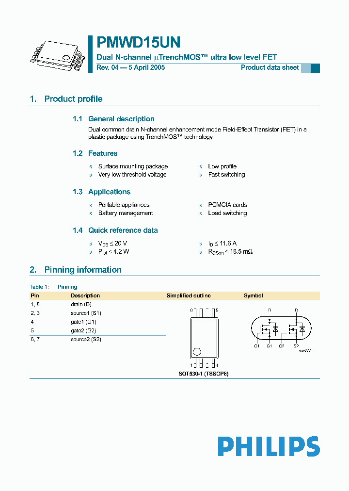 NXPSEMICONDUCTORS-PMWD15UN_7454348.PDF Datasheet