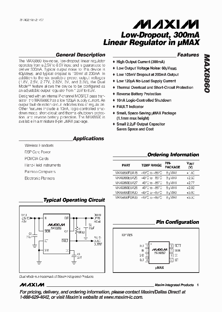 MAX8860EUA30-T_7455588.PDF Datasheet