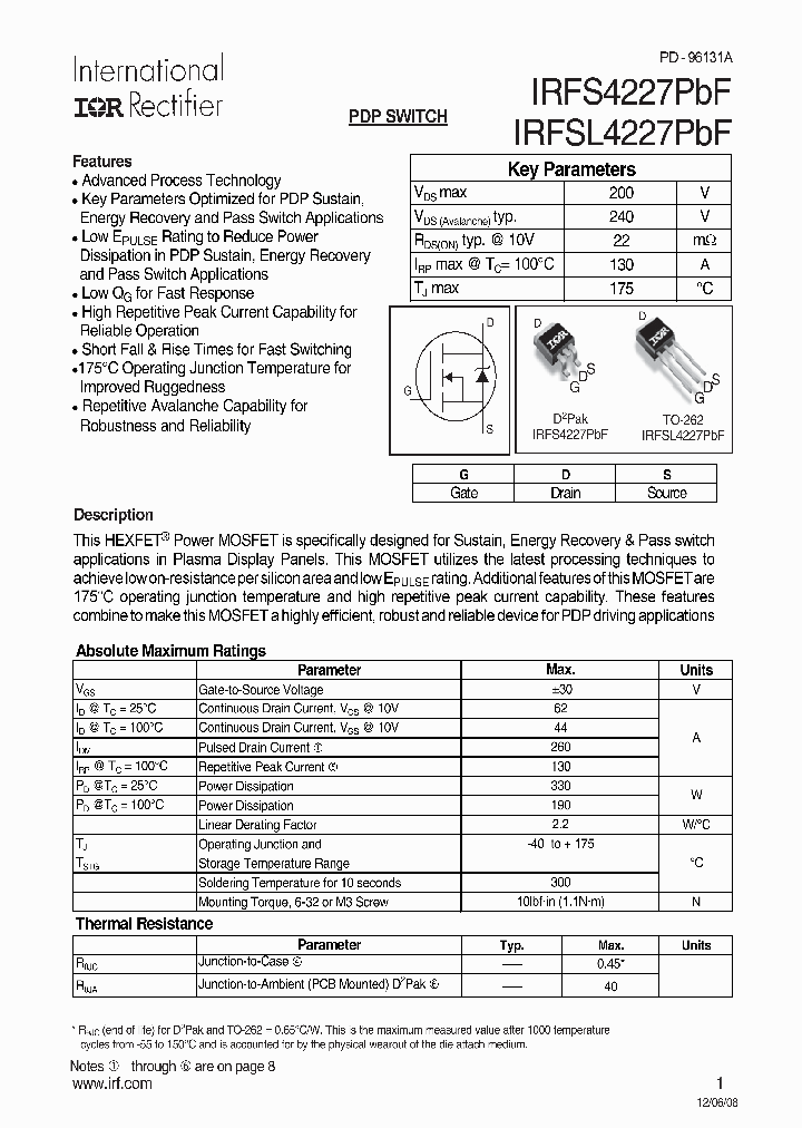 IRFS4227PBF_7458506.PDF Datasheet