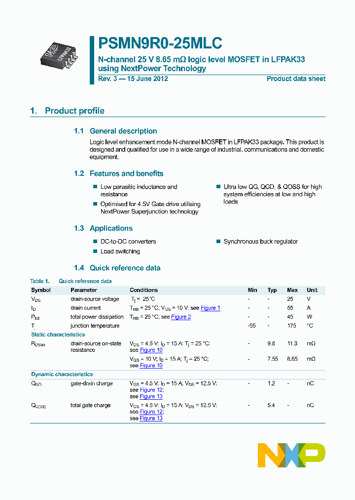 PSMN9R0-25MLC_7461862.PDF Datasheet