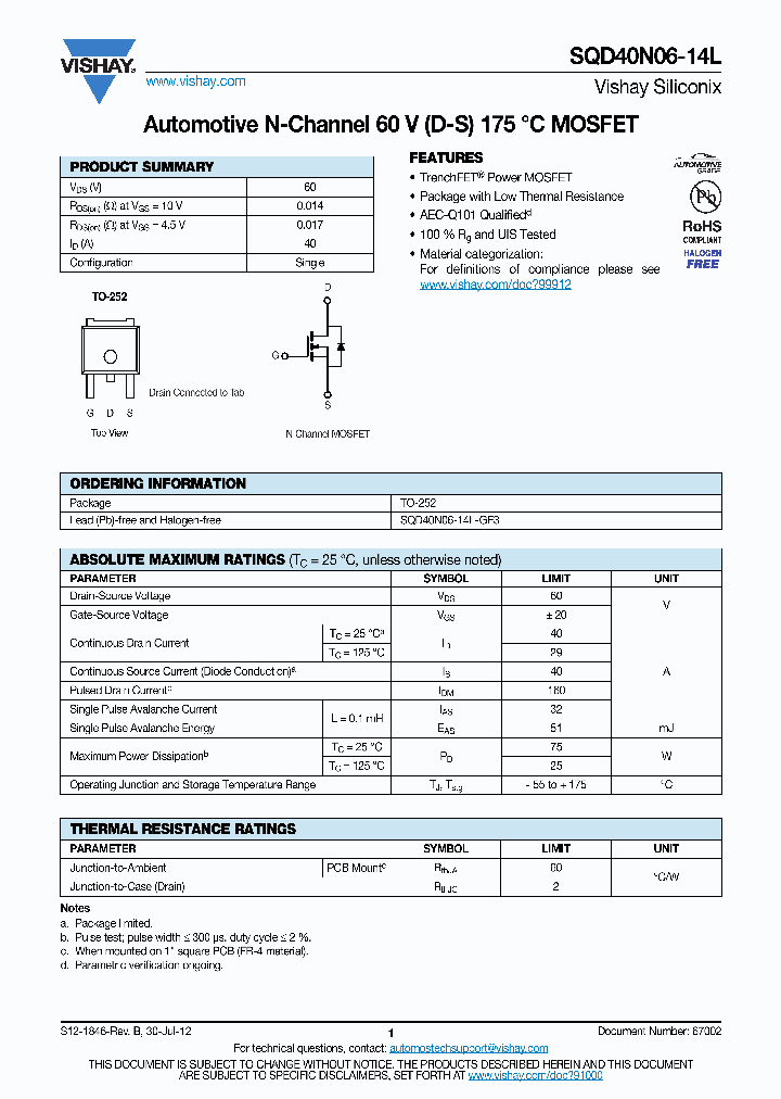 SQD40N06-14L-GE3_7464553.PDF Datasheet