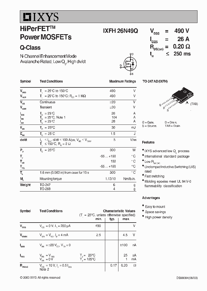 IXFH26N49Q_7464653.PDF Datasheet