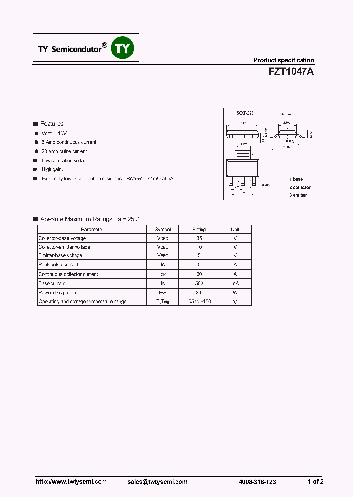 FZT1047A_7465118.PDF Datasheet