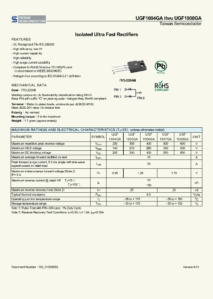 UGF1004GA_7465144.PDF Datasheet