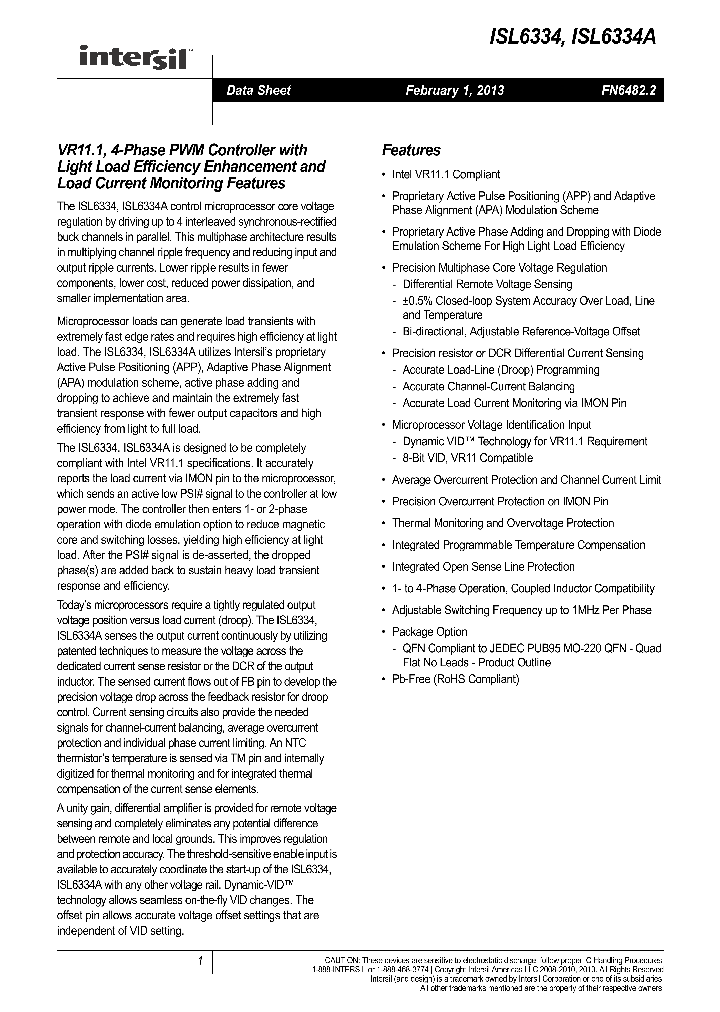 ISL6334ACRZ_7469985.PDF Datasheet