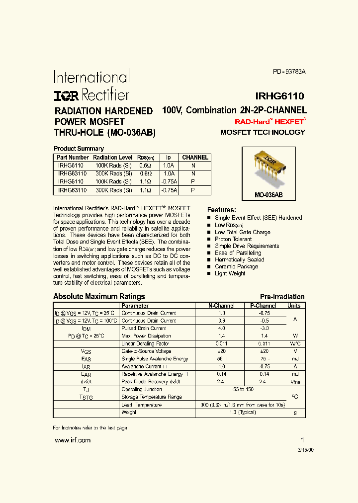 IRHG6110_7470907.PDF Datasheet