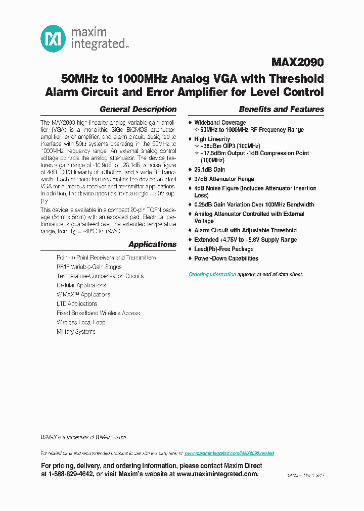 MAX2090ETP_7472782.PDF Datasheet