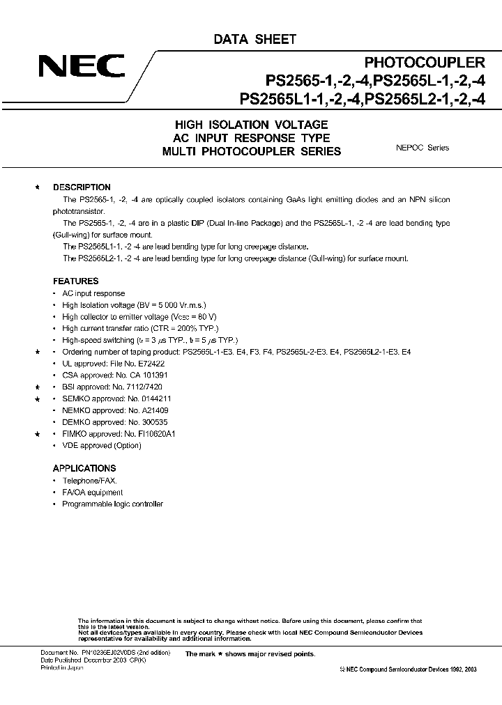 PS2565L-2-V-E3_7476261.PDF Datasheet