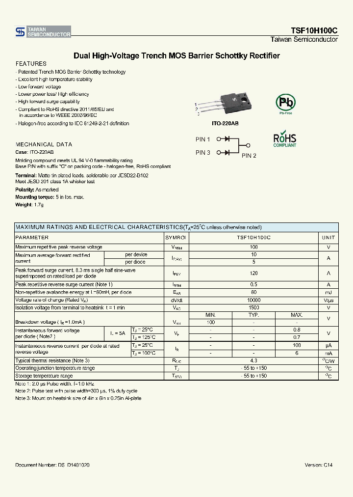 TSF10H100C_7478823.PDF Datasheet