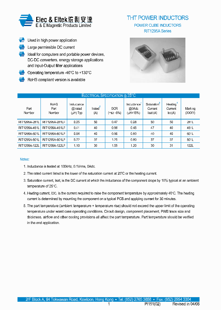 RIT1295A-801L_7482393.PDF Datasheet