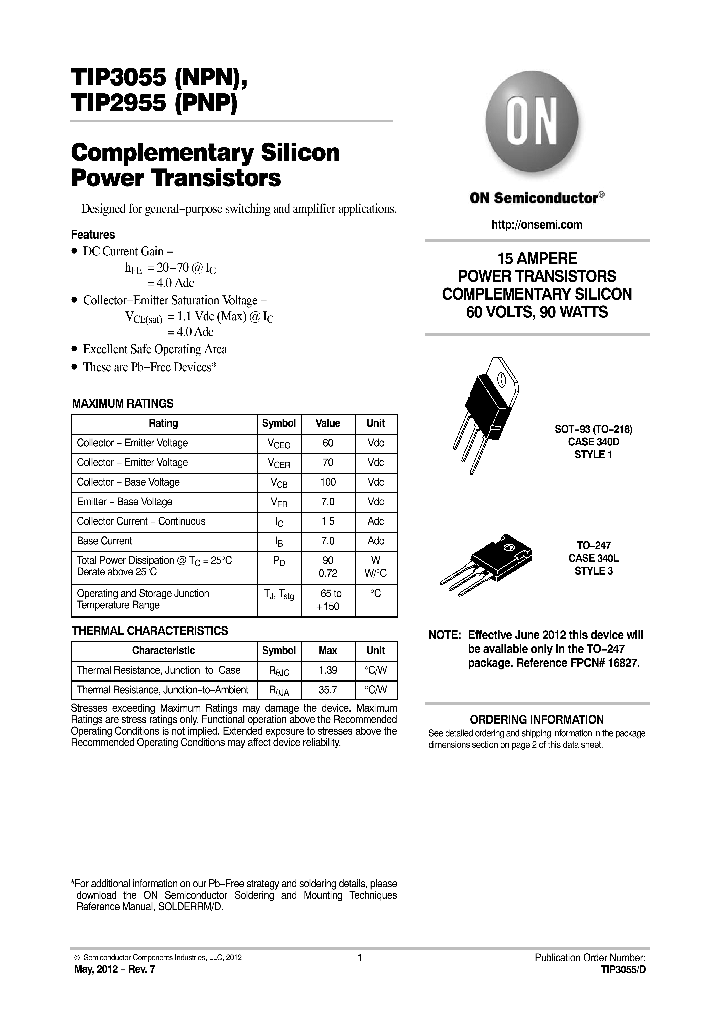 TIP2955G_7484808.PDF Datasheet
