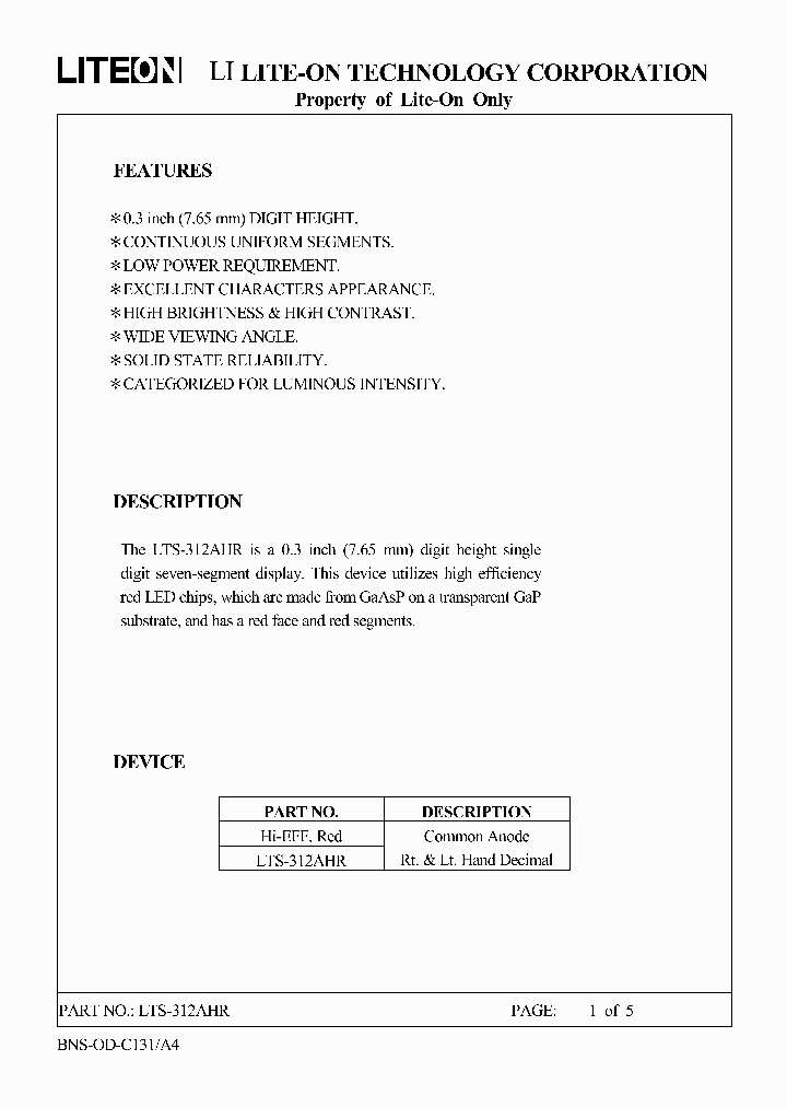 LTS-312AHR_7485350.PDF Datasheet
