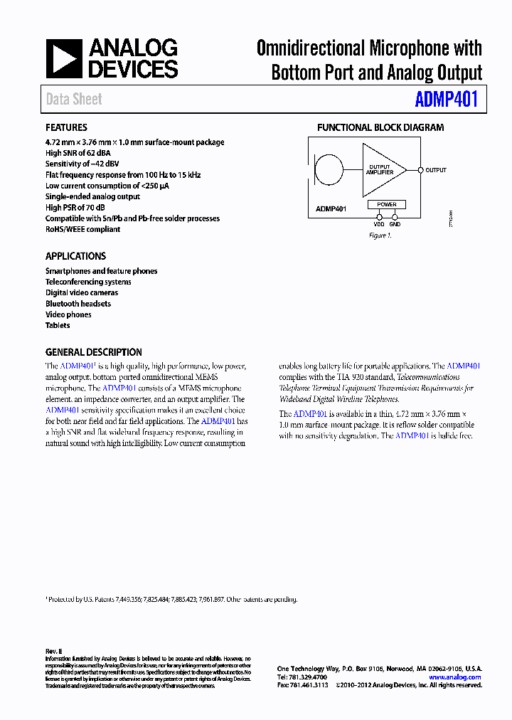 ADMP401ACEZ-RL7_7487812.PDF Datasheet