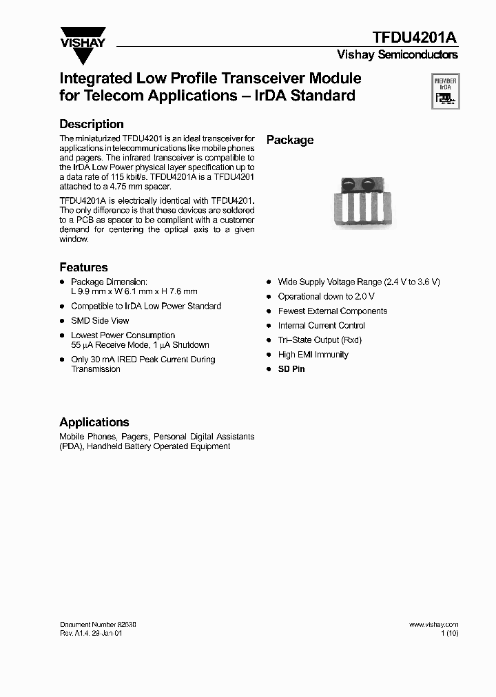 TFDU4201A-TR3_7490396.PDF Datasheet