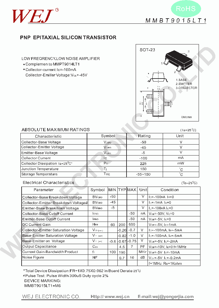 MMBT9015LT1_7491559.PDF Datasheet