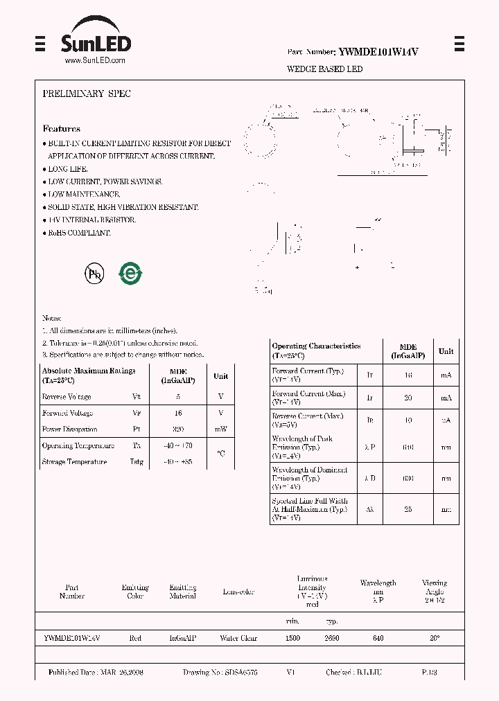 YWMDE101W14V_7491665.PDF Datasheet