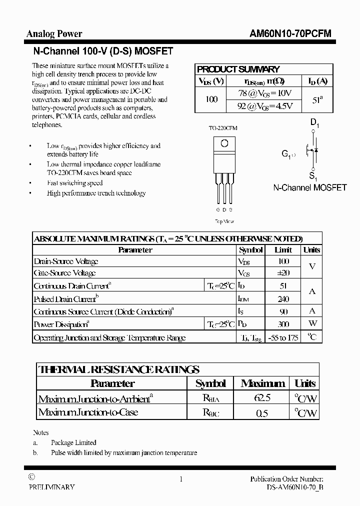 AM60N10-70PCFM_7492613.PDF Datasheet