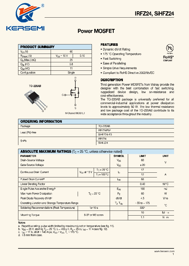 IRFZ24PBF_7493304.PDF Datasheet