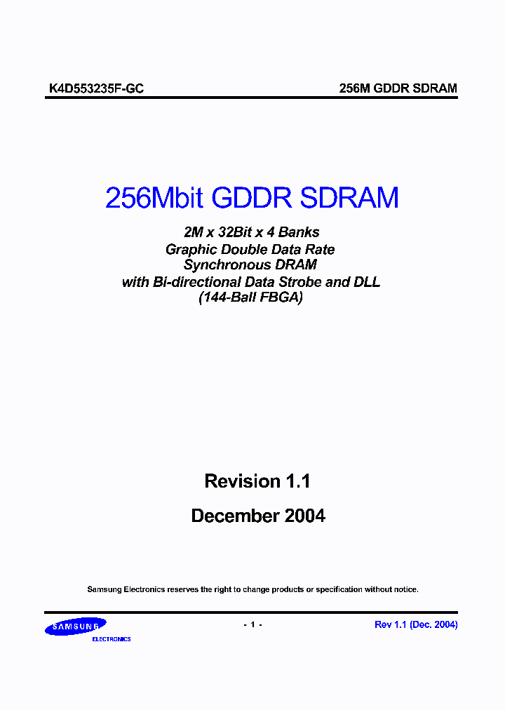 K4D553235F-GC220_7493426.PDF Datasheet
