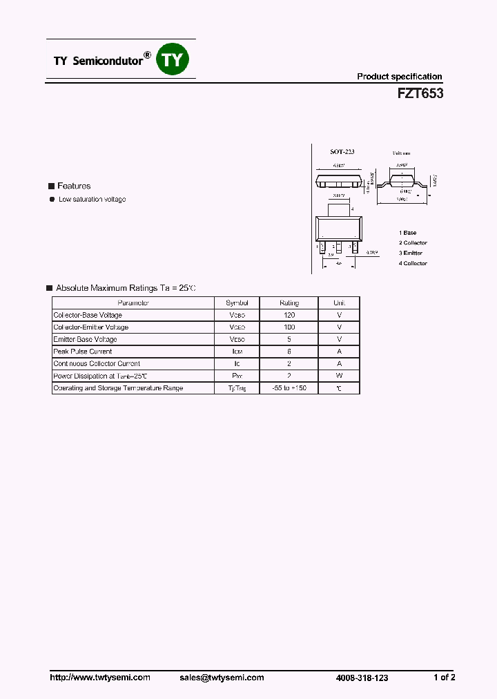 FZT653_7493906.PDF Datasheet