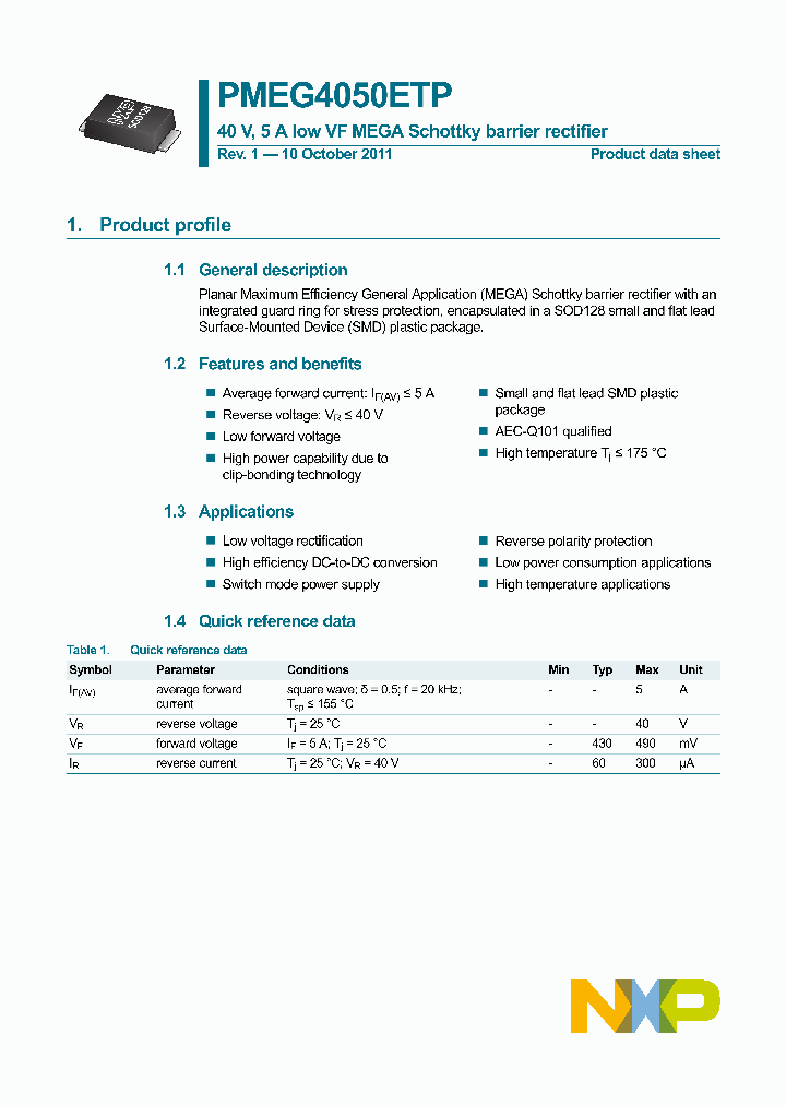 PMEG4050ETP_7495458.PDF Datasheet