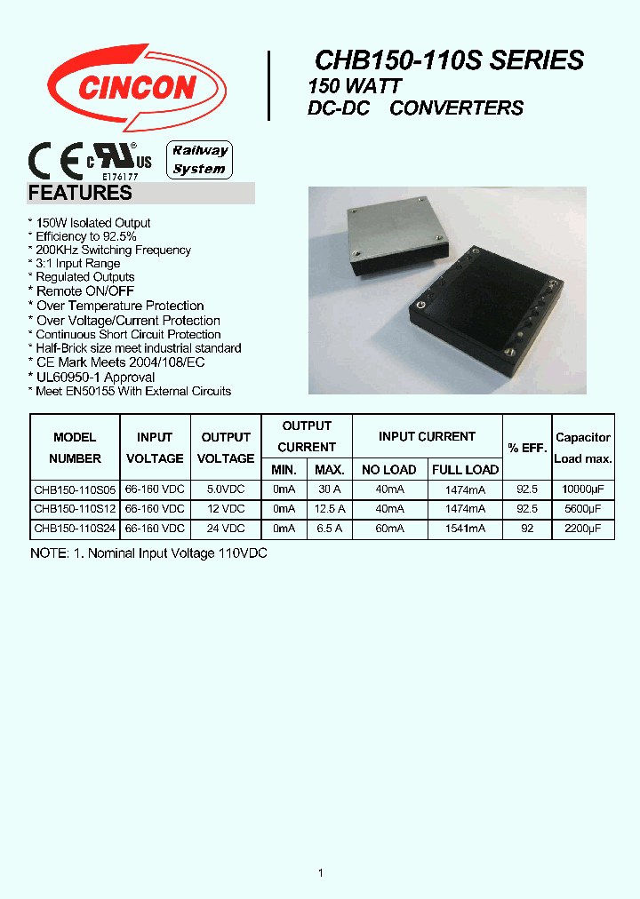 CHB150-110S_7495796.PDF Datasheet