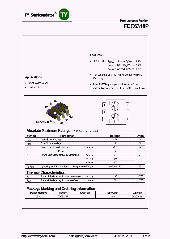 FDC6318P_7498005.PDF Datasheet