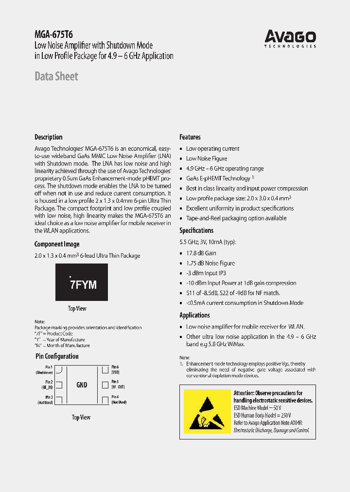 MGA-675T6-TR1G_7497853.PDF Datasheet