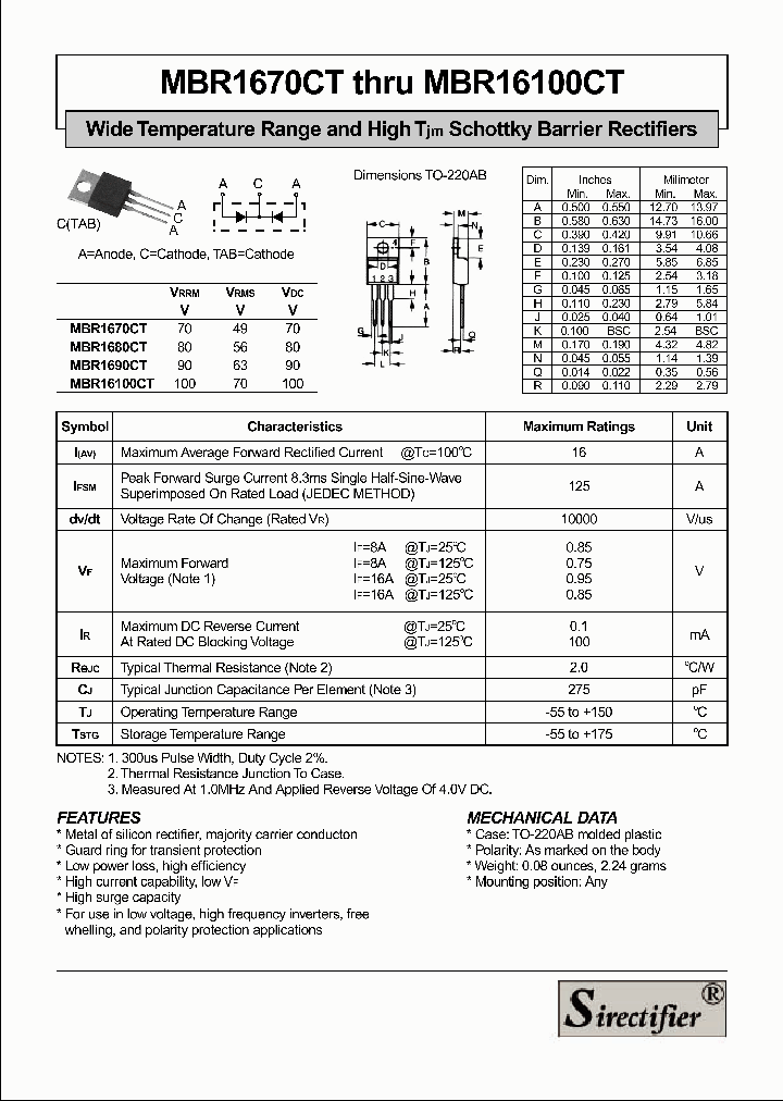 MBR1670CT_7498141.PDF Datasheet