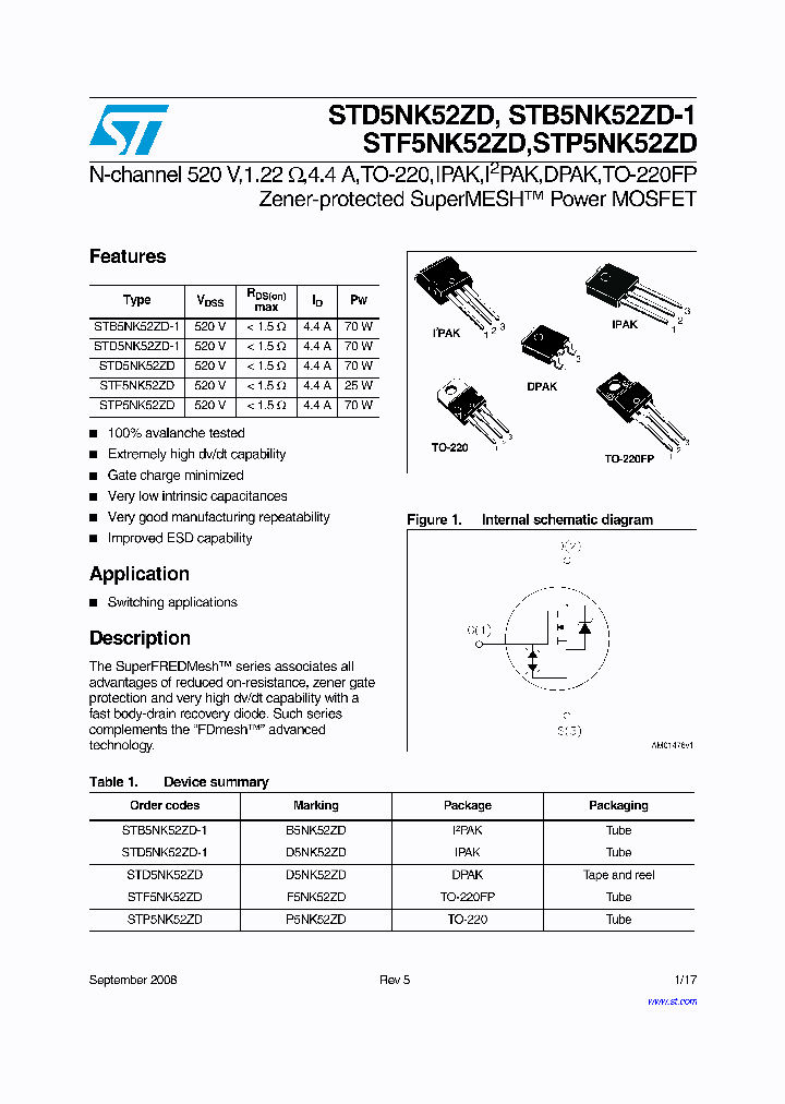 STP5NK52ZD_7497415.PDF Datasheet