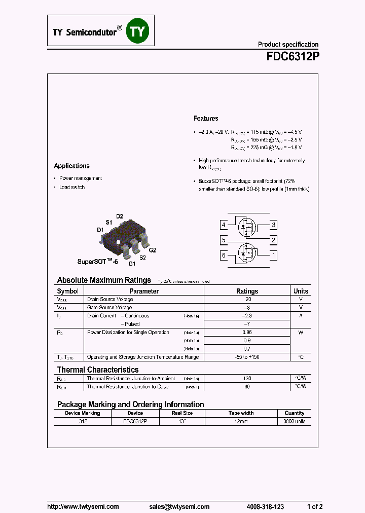 FDC6312P_7498004.PDF Datasheet