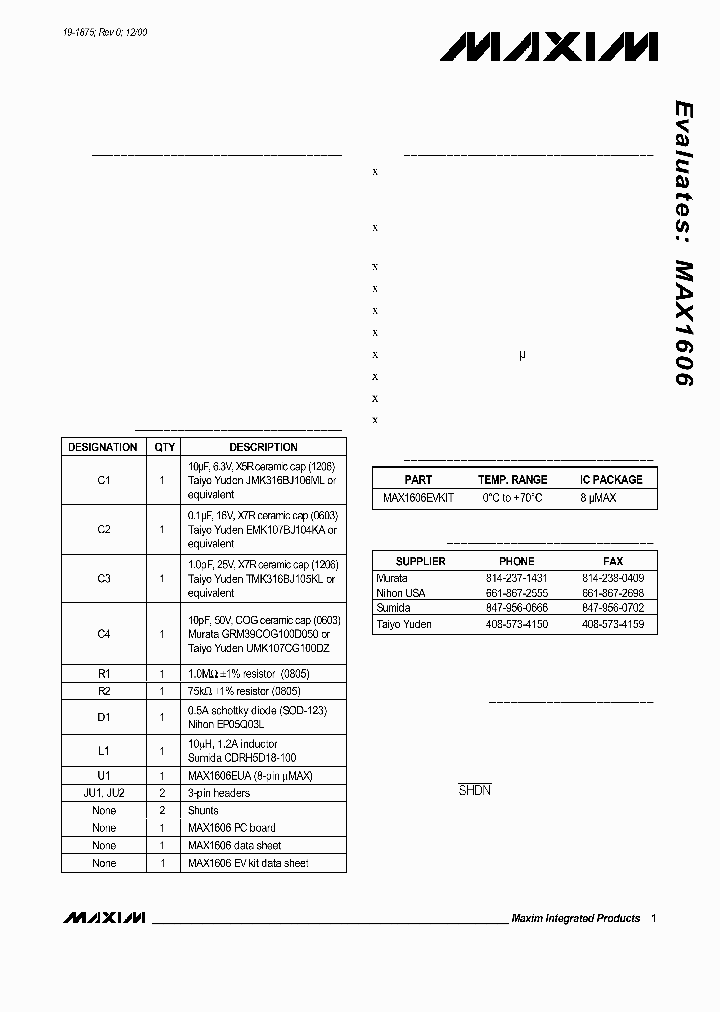 MAXIMINTEGRATEDPRODUCTSINC-MAX1606EVKIT_7498046.PDF Datasheet