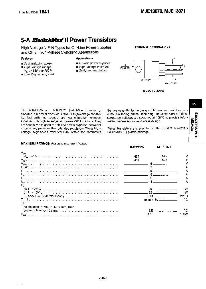 MJE13070-6258_7497580.PDF Datasheet