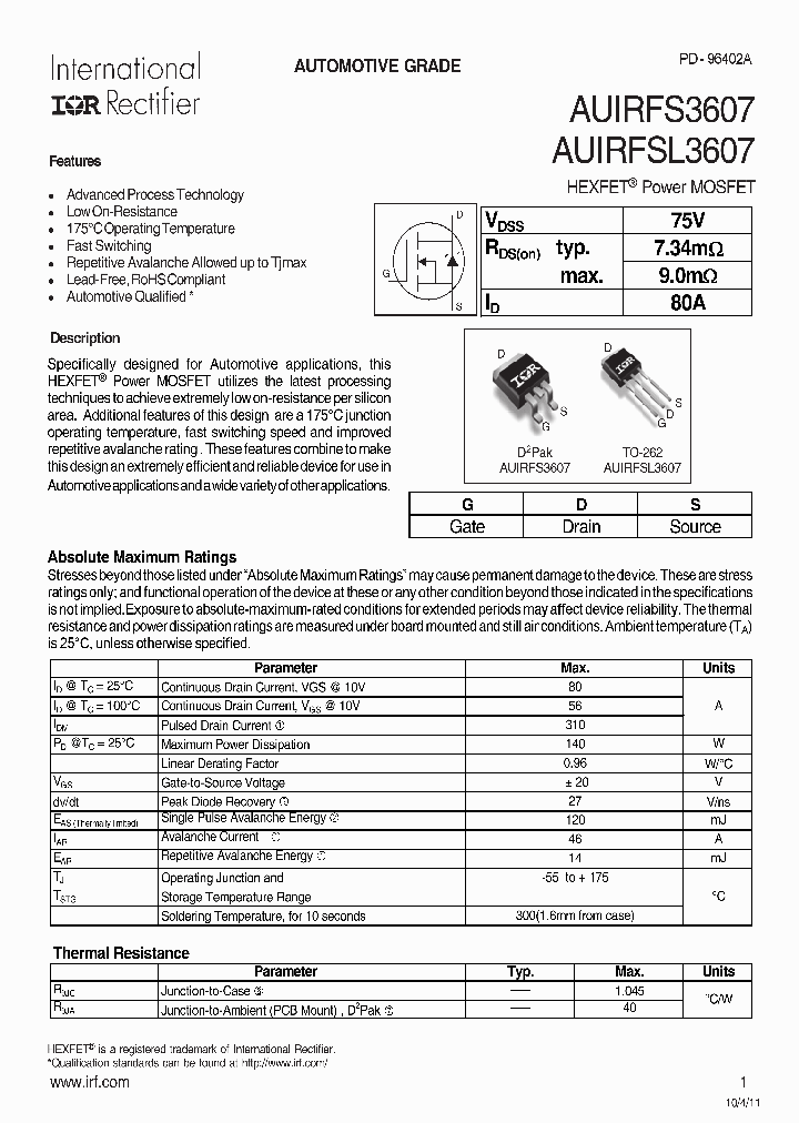 AUIRFS3607TRL_7499371.PDF Datasheet