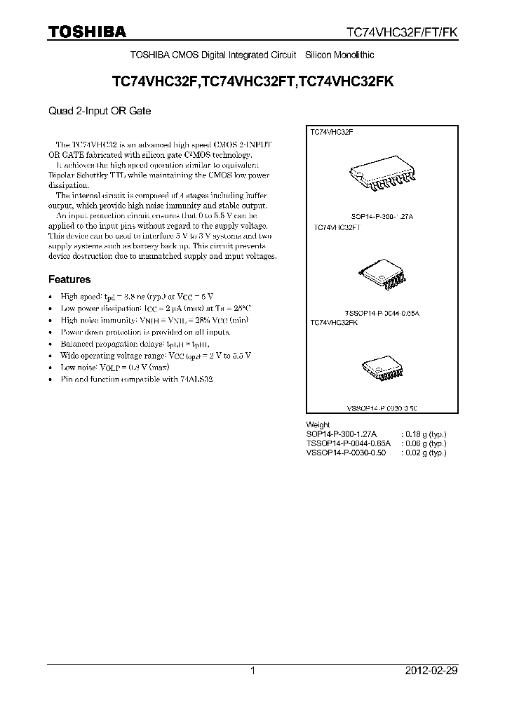 TC74VHC32FK12_7500590.PDF Datasheet