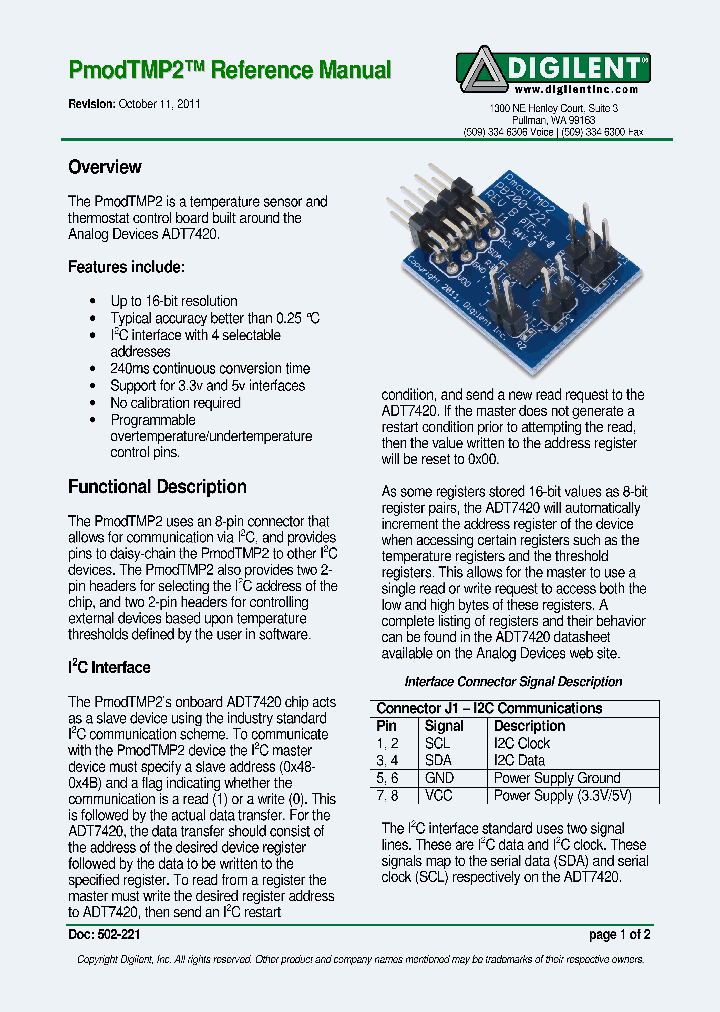 PMODTMP2_7501674.PDF Datasheet