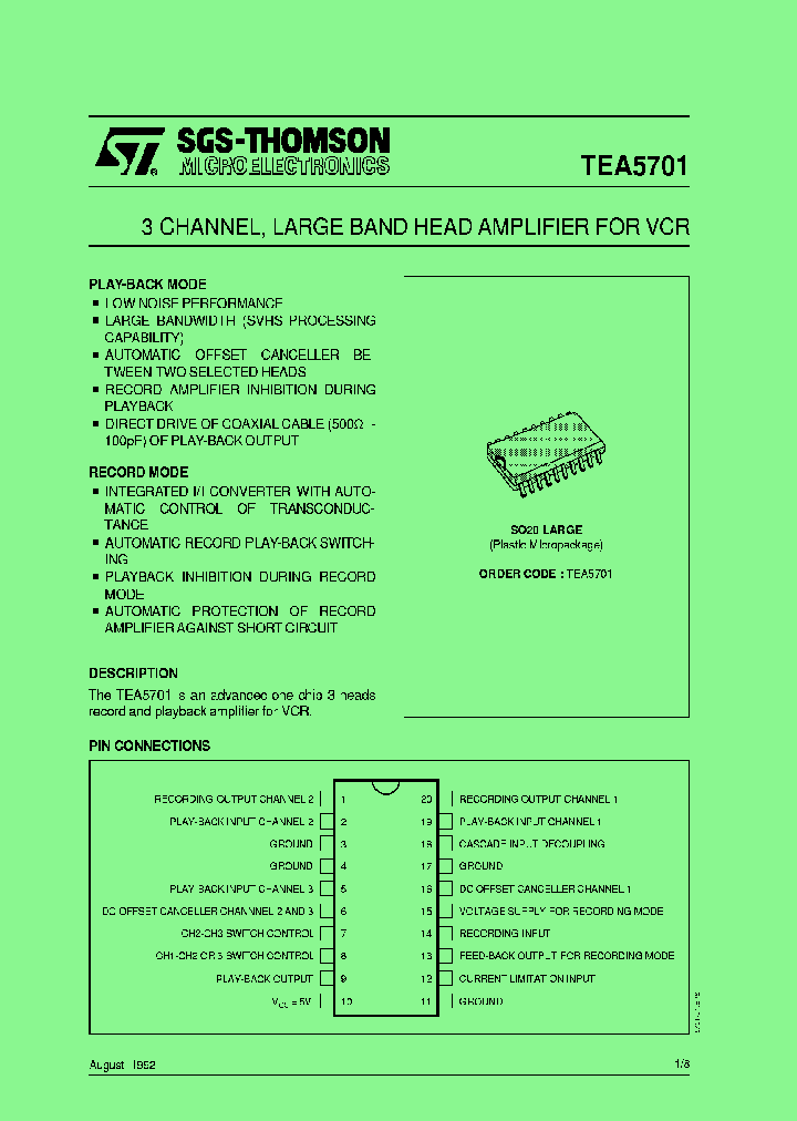 STMICROELECTRONICS-TEA5701_7503116.PDF Datasheet