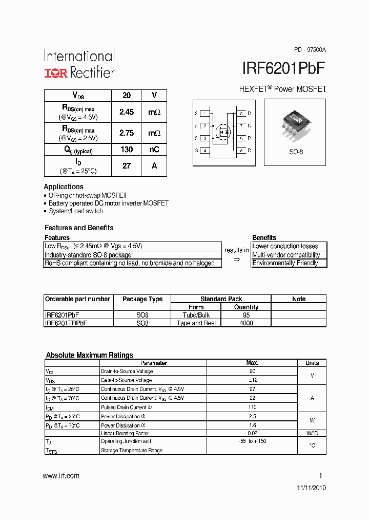 IRF6201TRPBF_7505318.PDF Datasheet