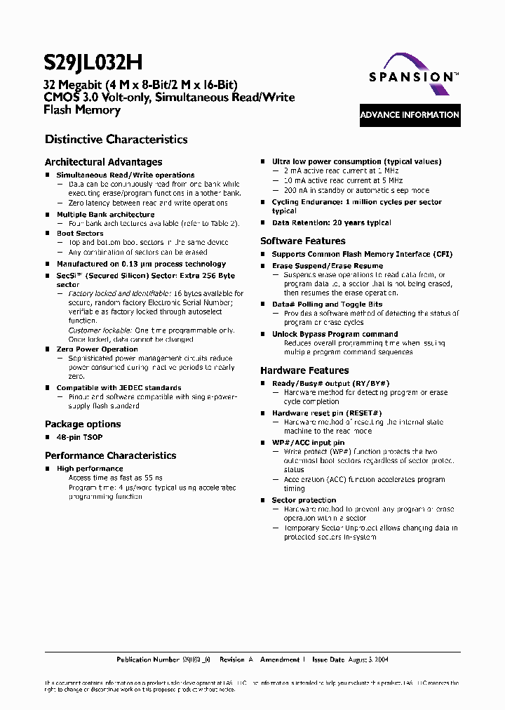 S29JL032H55TAI412_7506153.PDF Datasheet