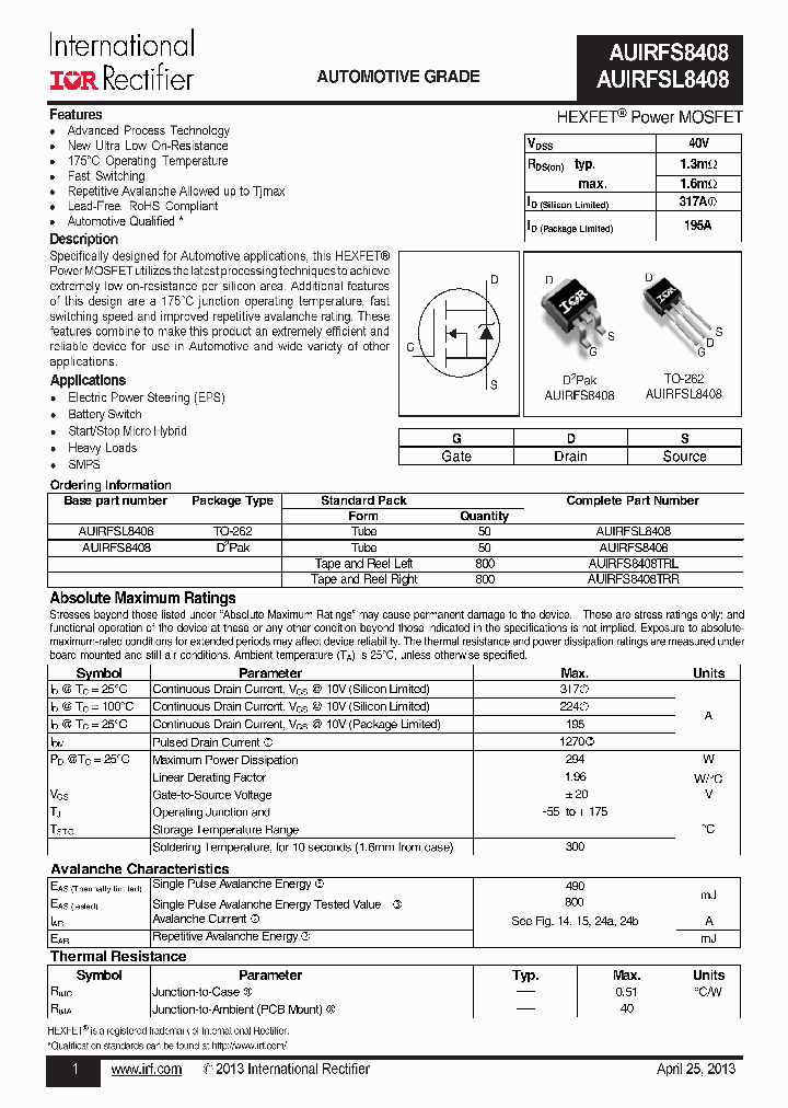 AUIRFS8408_7507328.PDF Datasheet